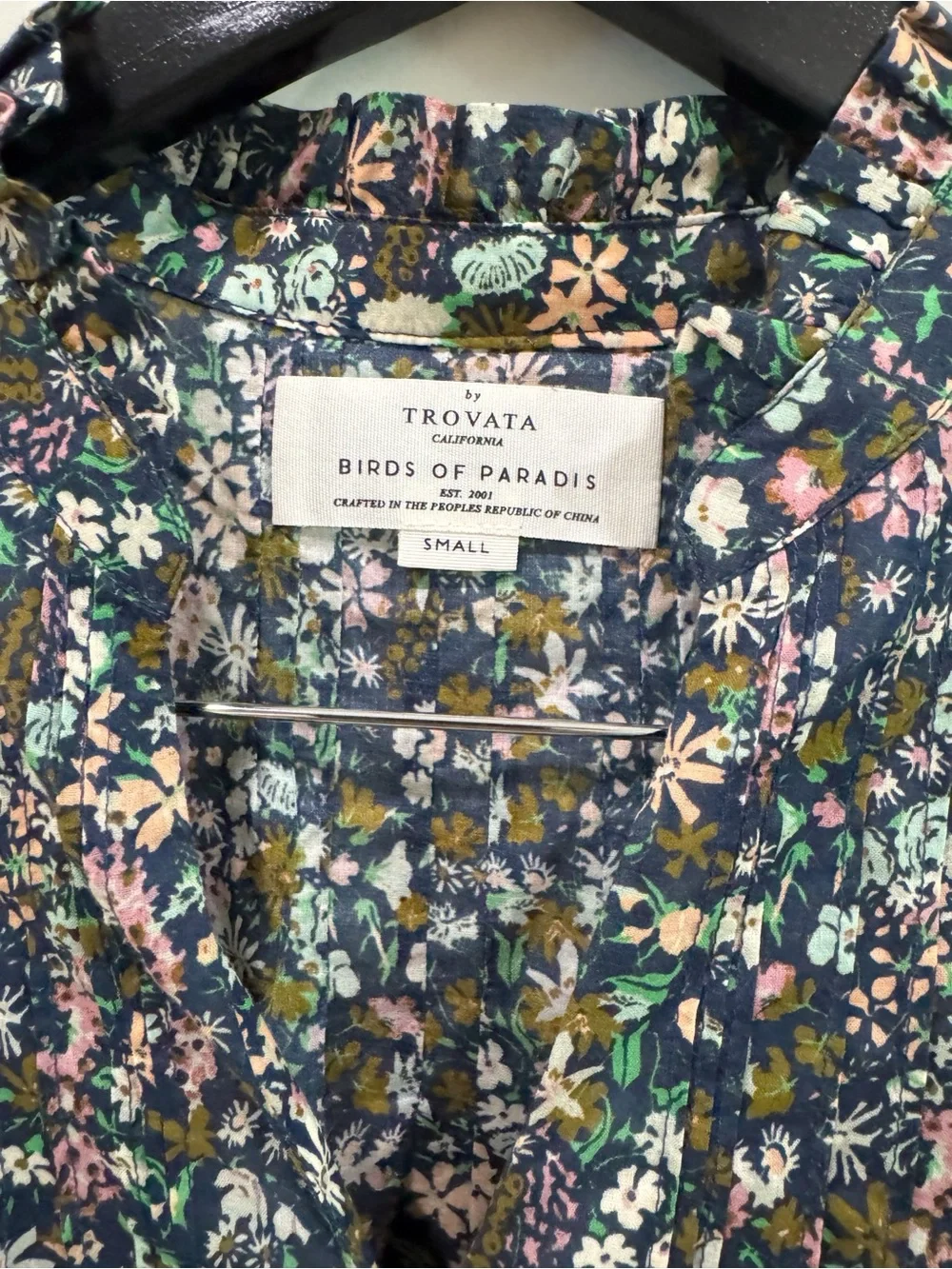 BNWT Trovata Birds of Paradis Finley Floral Pintuck Blouse size XS $288